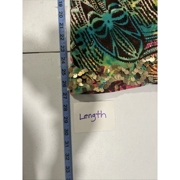 WD NY Multi-color Pleated 100% Linen Skirt Women’s Sz 8 Boho Festival - Picture 7 of 12